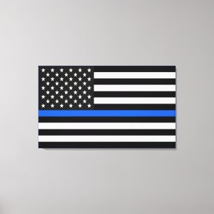 Thin Blue Line American Flag Leinwanddruck