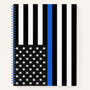 Thin Blue Line American Flag Notizbuch