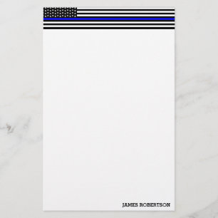 Thin Blue Line - American Flag Personalisiert Cust Briefpapier