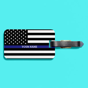Thin Blue Line - American Flag Personalisiert Cust Gepäckanhänger