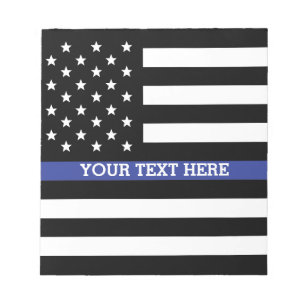 Thin Blue Line - American Flag Personalisiert Cust Notizblock