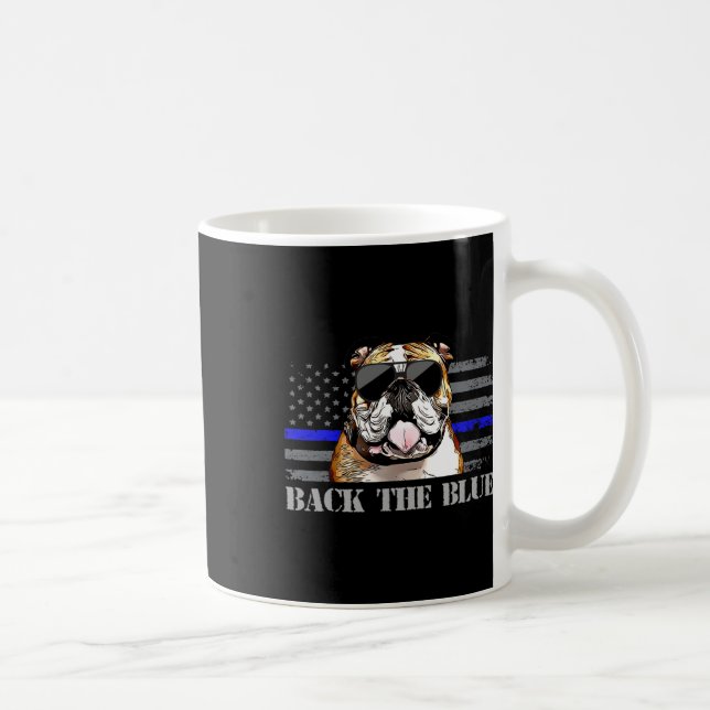 Thin Blue Line American Flag Police Dog Kaffeetasse (Rechts)