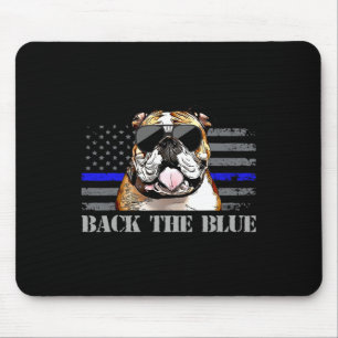 Thin Blue Line American Flag Police Dog Mousepad