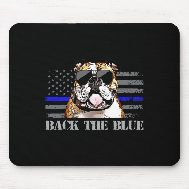Thin Blue Line American Flag Police Dog Mousepad (Vorne)