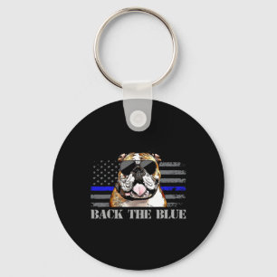 Thin Blue Line American Flag Police Dog Schlüsselanhänger