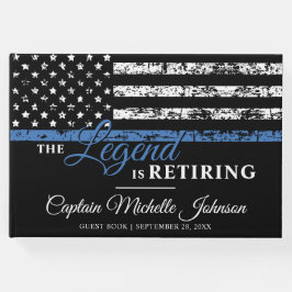 Thin Blue Line American Flag Police Retirement Gästebuch