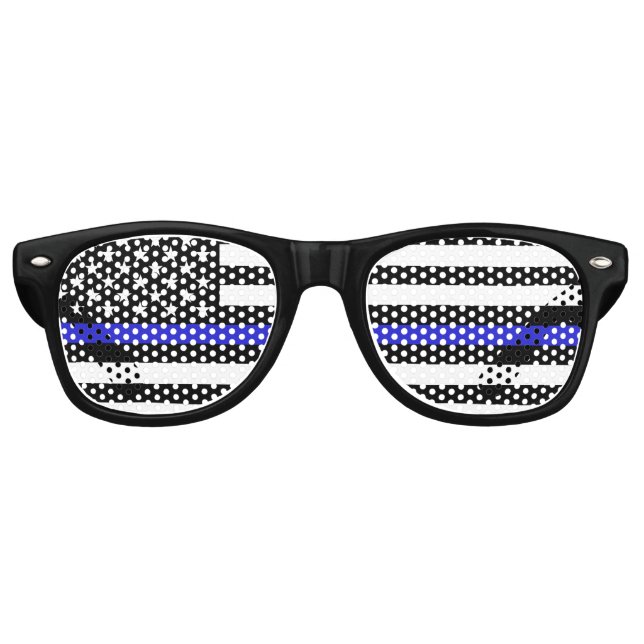 Thin Blue Line & American Flag Police / US-Büro Partybrille (Vorderseite)