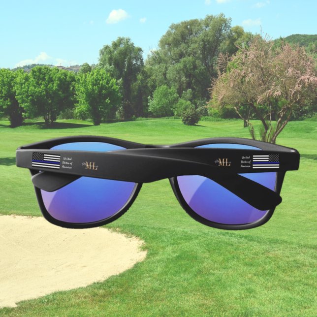 Thin Blue Line & American Flag Police/US-Offizier (Von Creator hochgeladen)