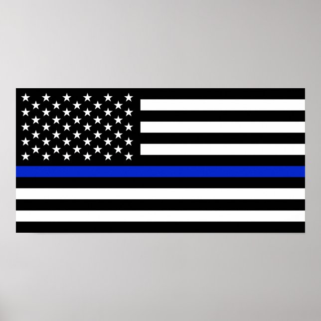 Thin Blue Line American Flag Poster (Vorne)