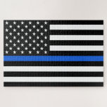 Thin Blue Line American Flag Puzzle<br><div class="desc">Die Thin Blue Line ist ein Symbol, das von der Strafverfolgung verwendet wird.</div>