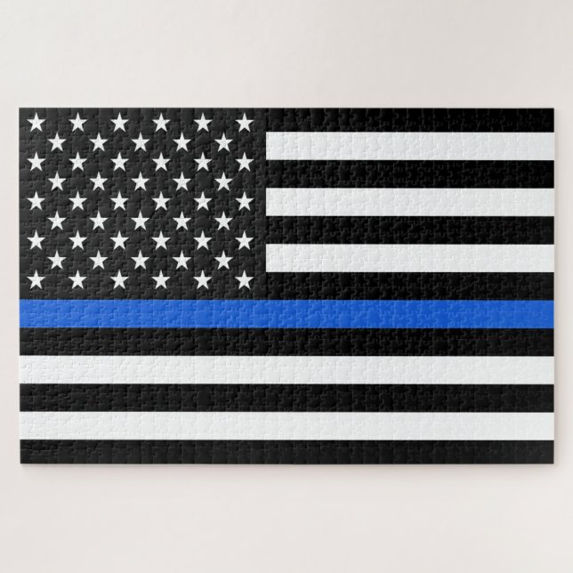 Thin Blue Line American Flag Puzzle (Horizontal)
