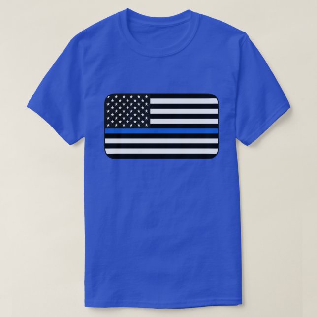 Thin Blue Line American Flag T-Shirt (Design vorne)