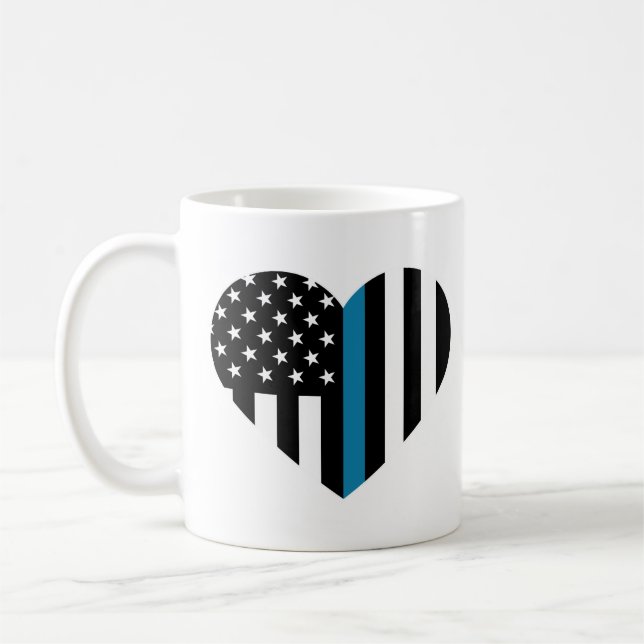 Thin Blue Line American Flag Tasse (Links)