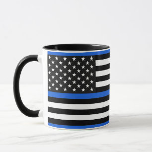 Thin Blue Line American Flag Tasse