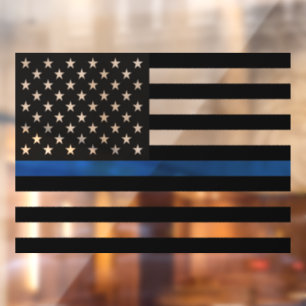 Thin Blue Line American Flag Window Clying Fensteraufkleber
