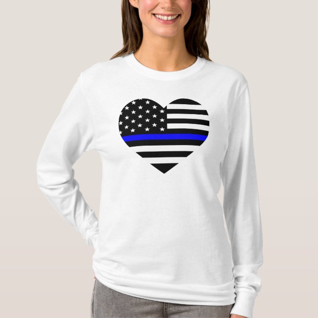 Thin Blue Line American Flag - Women's T - Shirt (Vorderseite)