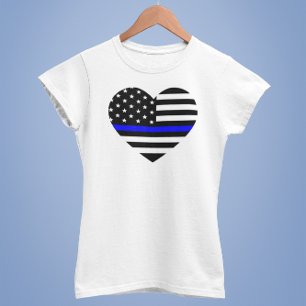 Thin Blue Line American Flag - Women's T - Shirt