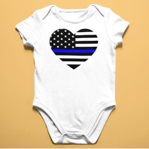 Thin Blue Line - Amerikanische Flagge Baby Strampler