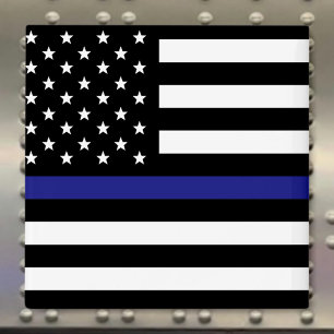 Thin Blue Line - Amerikanische Flagge Magnet