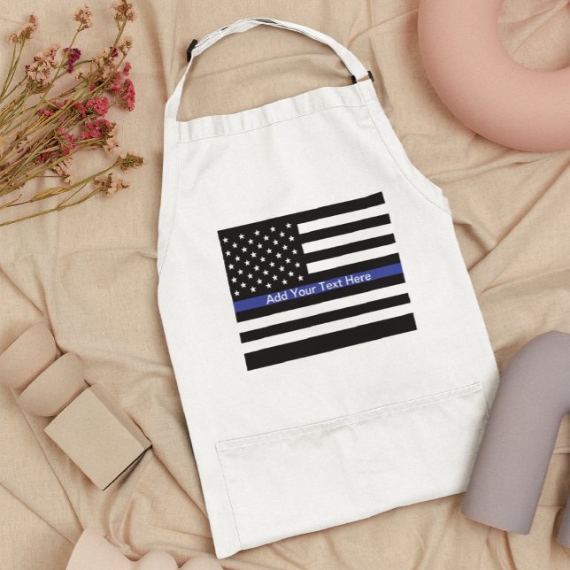 Thin Blue Line - Amerikanische Flagge Schürze (Von Creator hochgeladen)