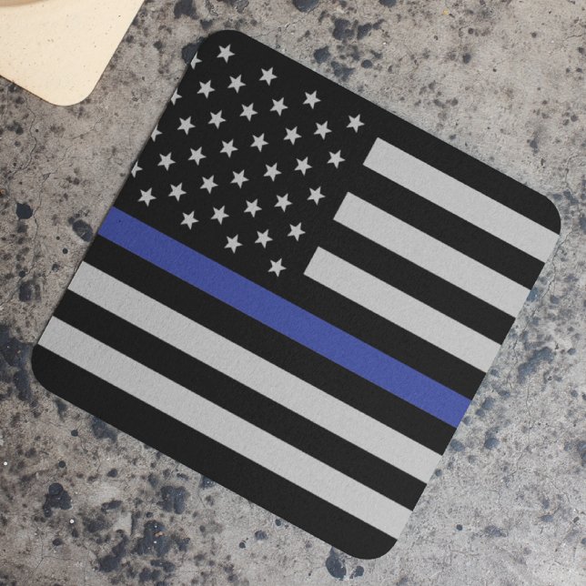 Thin Blue Line - Amerikanische Flagge Steinuntersetzer (Von Creator hochgeladen)