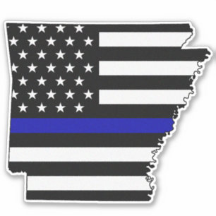 Thin Blue Line Arkansas Flag Aufkleber