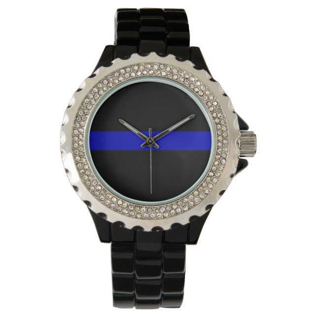 Thin Blue Line Armbanduhr (Vorderseite)