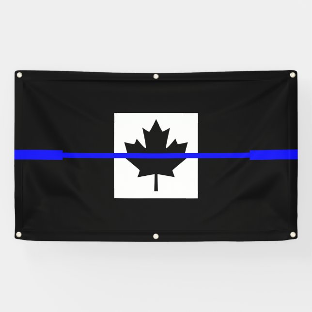 Thin Blue Line auf kanadischem Flaggendesign Banner (Horizontal)