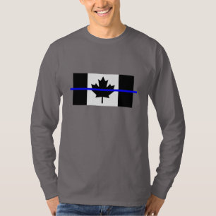 Thin Blue Line auf kanadischer Flagge Dekoration T-Shirt