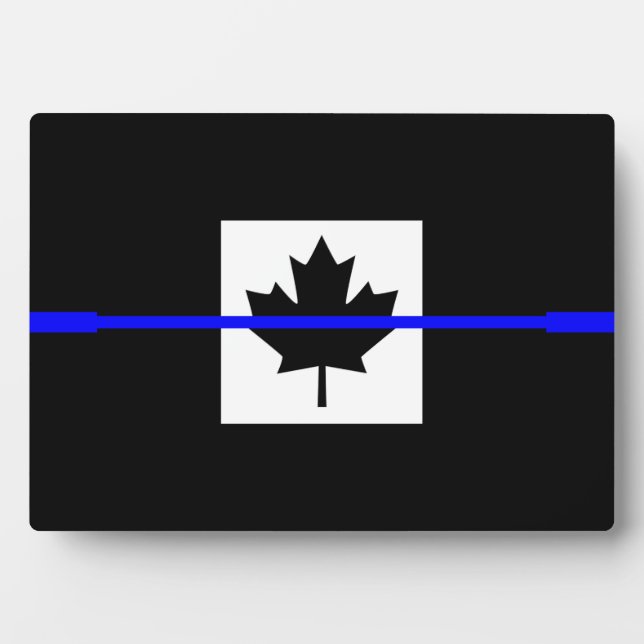 Thin Blue Line auf kanadischer Flagge Fotoplatte (Vorderseite)