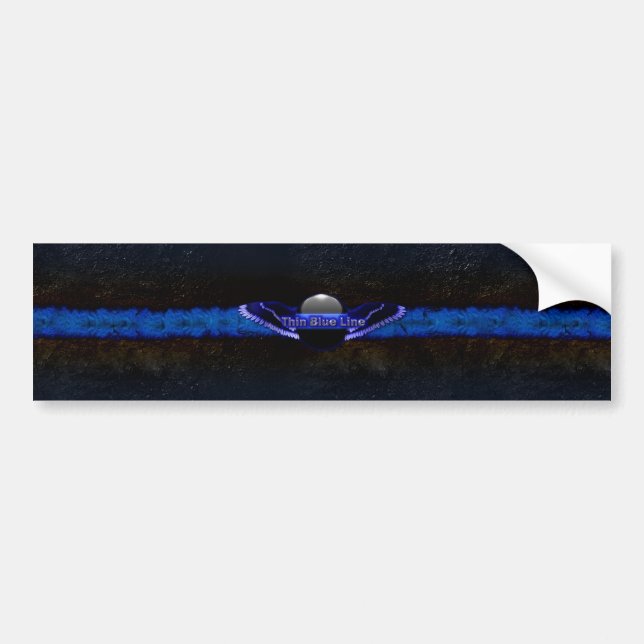 Thin Blue Line Autoaufkleber (Vorne)