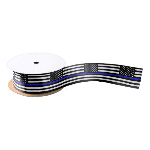 Thin Blue Line Band, American Flag Police / USA Satinband