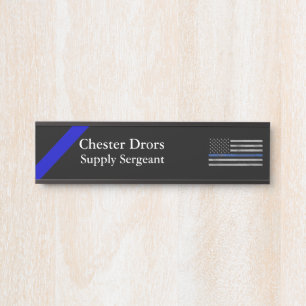 Thin Blue Line - beängstigende, irdische Flagge Türschild