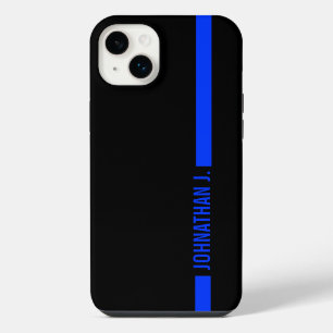 Thin Blue Line Bediensteter Name auf Streifen iPhone 14 Plus Hülle