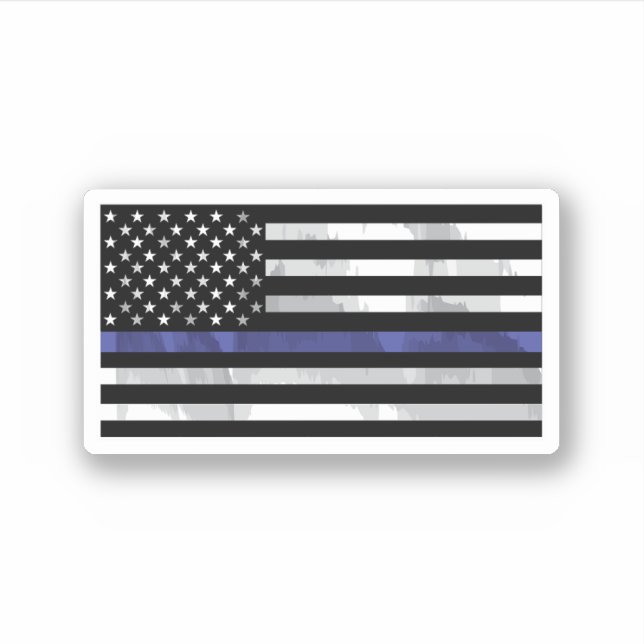 Thin-Blue-Line-Blue-Lives-Matter-Flag-Aufkleber Aufkleber (Vorderseite)