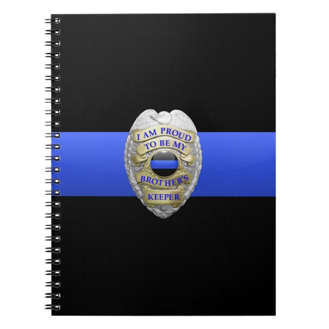 Thin Blue Line Brothers Keeper Abzeichen Notebook Notizblock (Vorderseite)