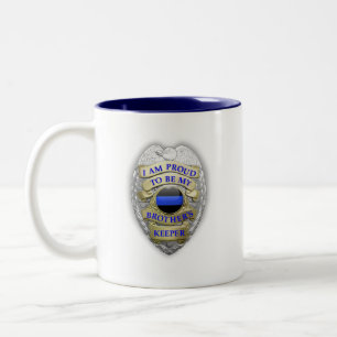 Thin Blue Line Brüder Abzeichen halten Zweifarbige Tasse