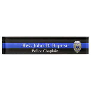Thin Blue Line - Chaplain Abzeichen Namensplakette
