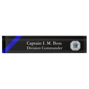 Thin Blue Line - Chicago PD Patch Desk Name Plate Namensplakette