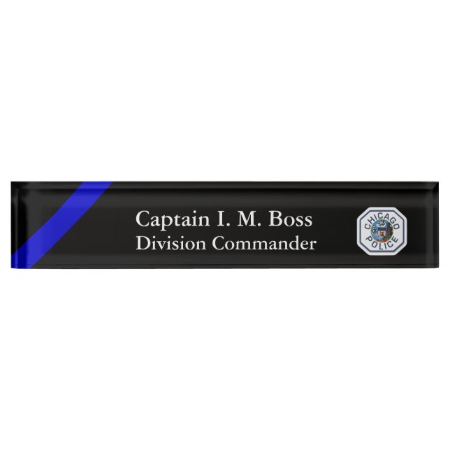 Thin Blue Line - Chicago PD Patch Desk Name Plate Namensplakette (Vorderseite)