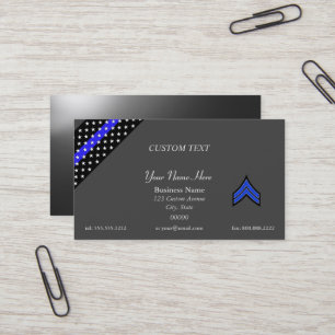 Thin Blue Line Corporate Business Card Visitenkarte