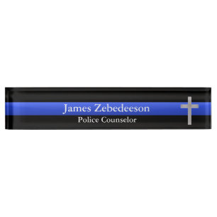 Thin Blue Line - Counselor Cross Namensplakette