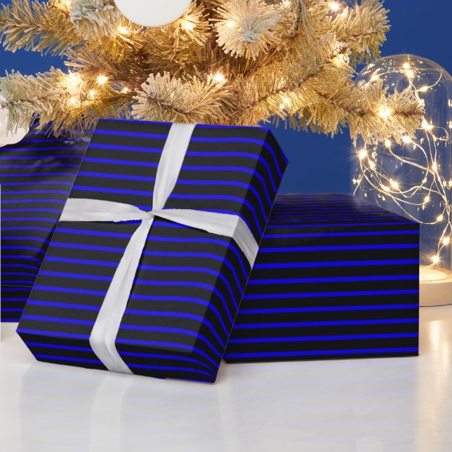 Thin Blue Line Crisp Wrapping Paper Geschenkpapier (Feiertage)