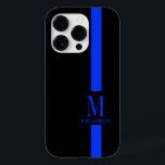 Thin Blue Line Custom Monogram Case-Mate iPhone Hülle<br><div class="desc">Ein benutzerdefiniertes Gehäuse für ein Monogramm-Handy mit Thin Blue Line.</div>