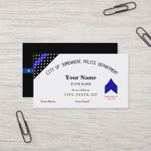 Thin Blue Line Custom Police Business Card Visitenkarte