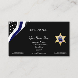 Thin Blue Line Custom Quote and Badge Visitenkarte
