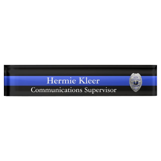 Thin Blue Line - Dispatcher Radio 911 Commo Plaque Namensplakette (Vorderseite)