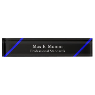 Thin Blue Line - elegante Designnamensplatte Namensplakette