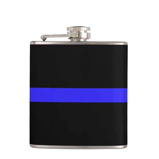 Thin Blue Line Flachmann (Vorderseite)