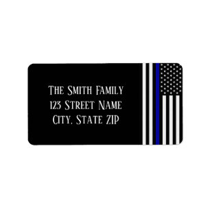Thin Blue Line Flag Adressaufkleber